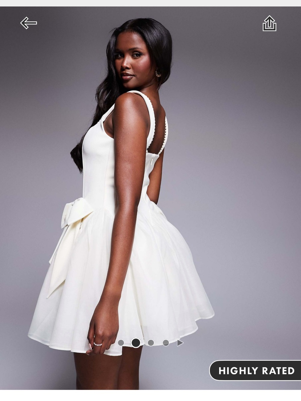 ASOS Luxe pearl embellished corset mini dress with bows in cream - Bridal NWT - Picture 2 of 6